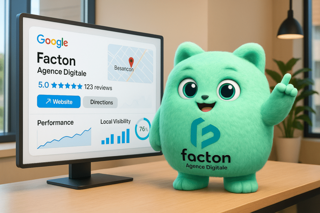 FACTY analysant les performances Google Business Profile d’une entreprise locale à Besançon
