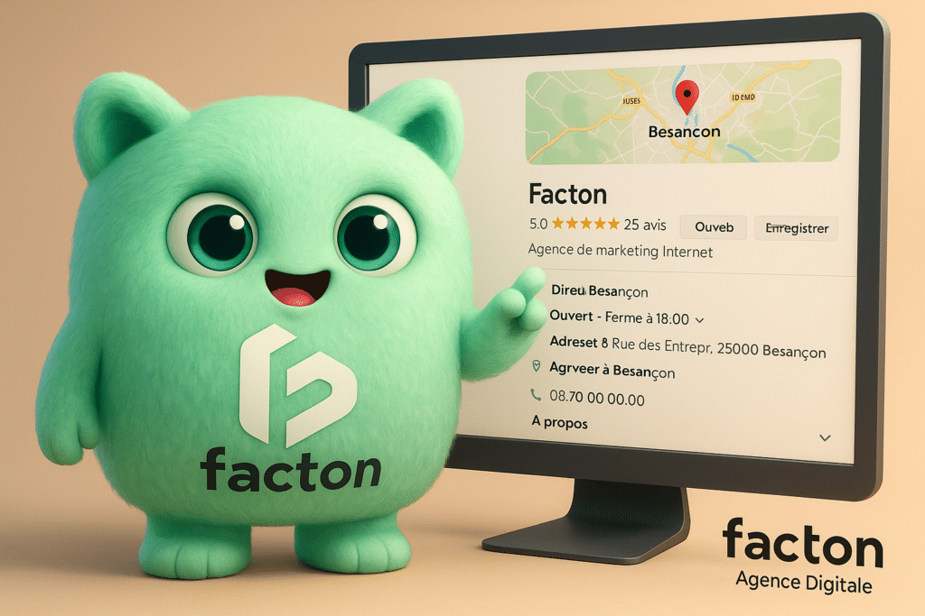 FACTY présentant une optimisation de Google Business Profile pour une entreprise locale à Besançon