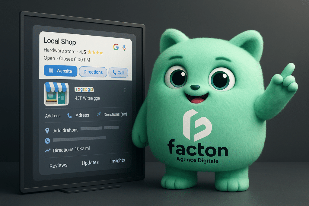 FACTY présente une fiche Google Business Profile optimisée pour un commerçant local