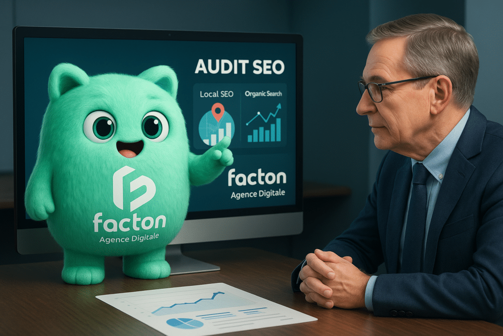 FACTY présente un audit SEO pour un site internet local à un dirigeant d’entreprise