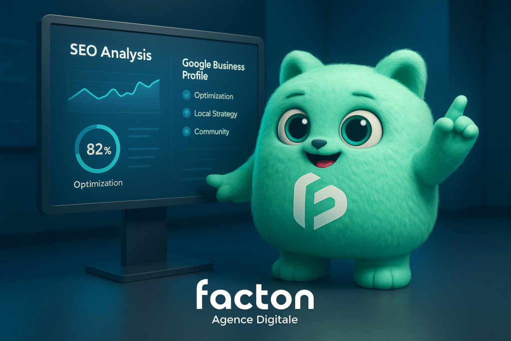FACTY réalisant un diagnostic d’optimisation de présence locale pour un client, combinant SEO et community management