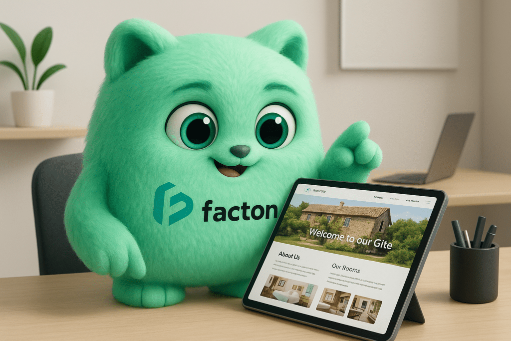 FACTY analysant une maquette de site web gîte sur tablette