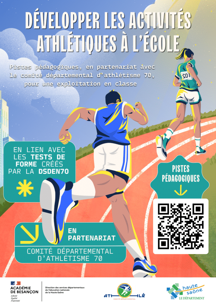 Developper les activites athletiques a lecole – Affiche A1 pour toutes les ecoles de Haute Saone 70