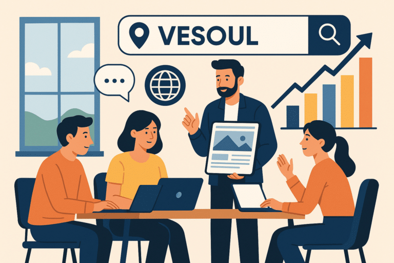 Equipe agence web Vesoul travaillant sur stratégie digitale