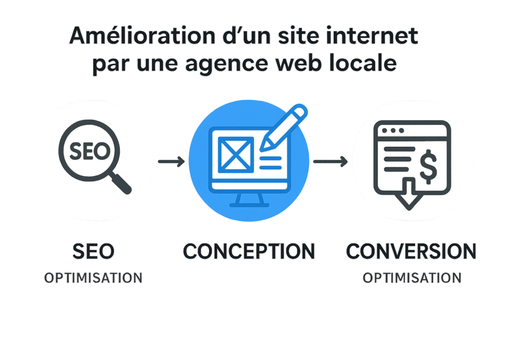 Étapes d'amélioration site web par agence locale