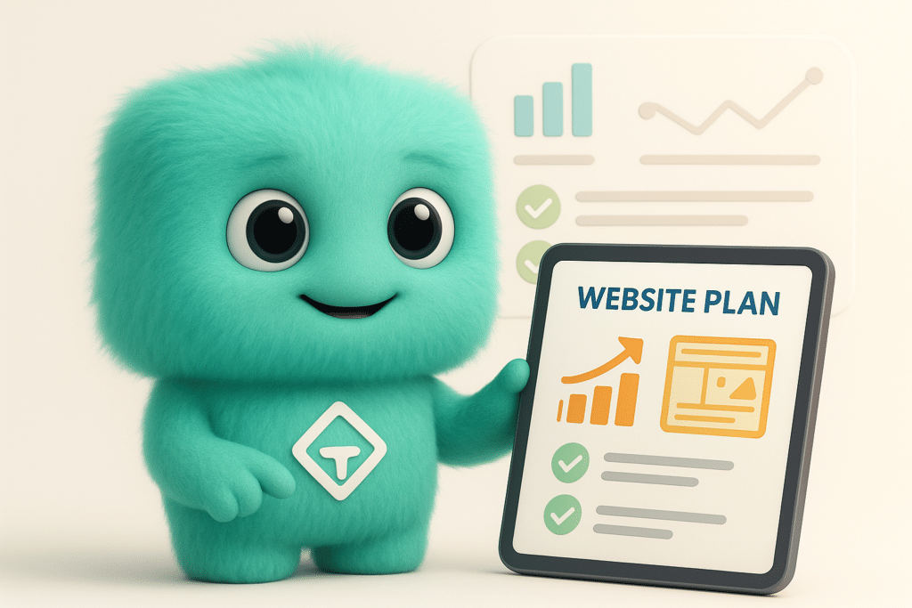 FACTY expliquant les étapes de planification de création de site internet sur une tablette