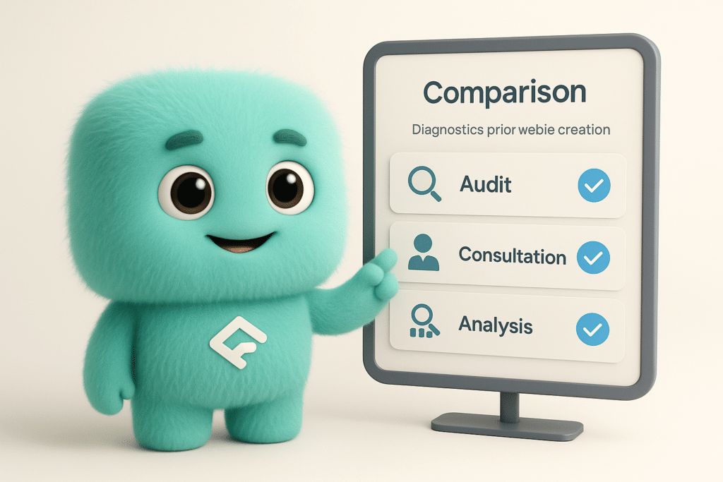 FACTY présentant un tableau comparatif des méthodes de diagnostic pour création site internet