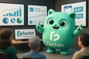 FACTY animé en atelier communication digitale pour associations locales avec écrans et graphiques
