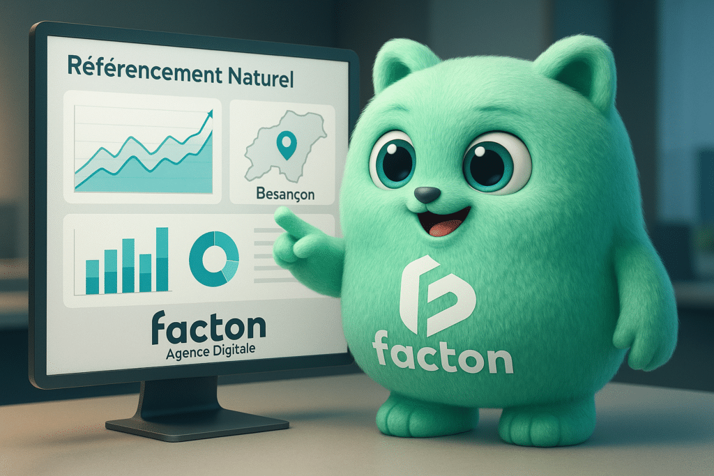 FACTY analysant une interface digitale de référencement naturel localisée sur Besançon