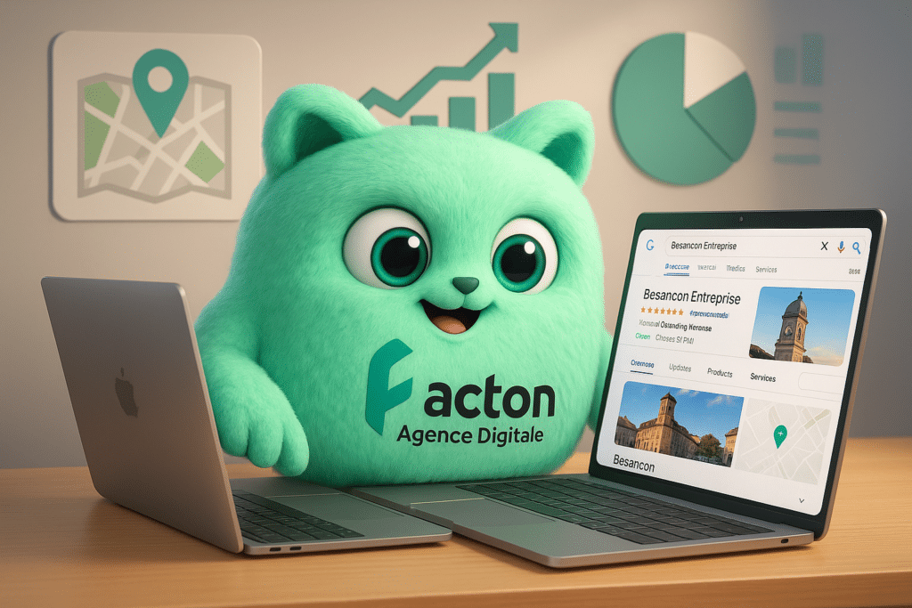 FACTY consultant en référencement local analysant une fiche Google Business Profile optimisée pour Besançon