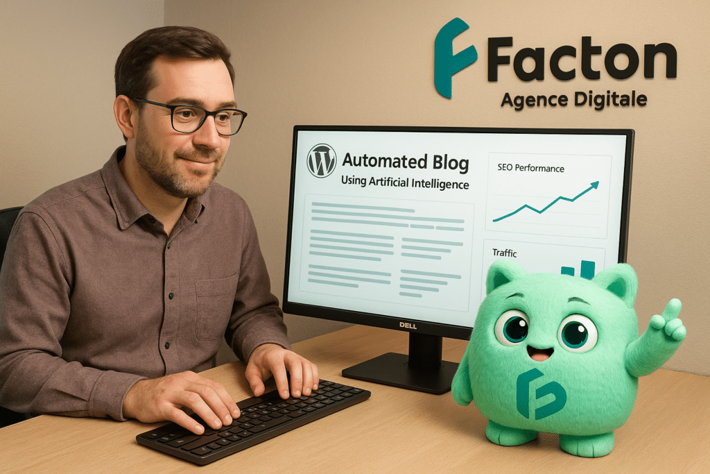 Artisan de Valdahon utilisant un blog WordPress automatisé avec IA affichant des données SEO