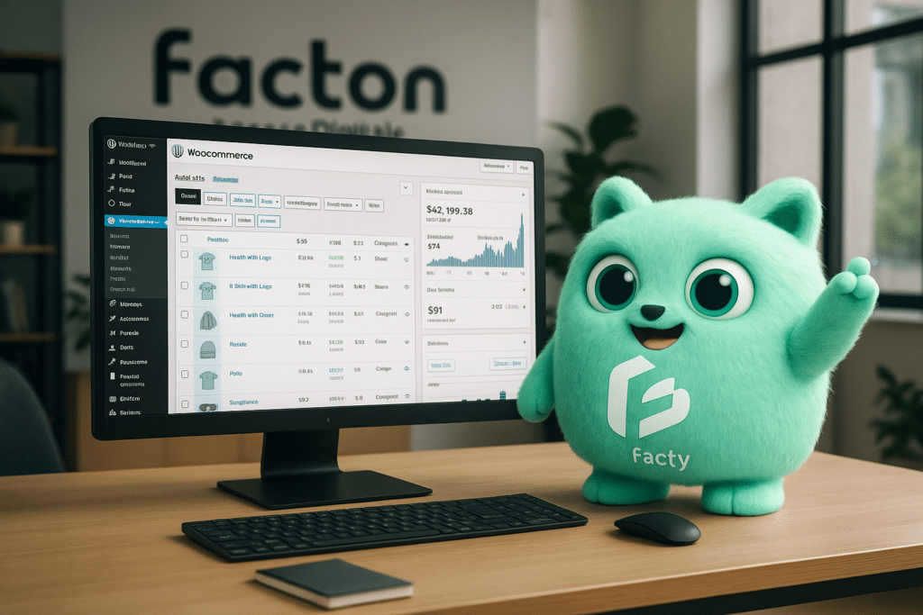 Interface gestion WooCommerce sur WordPress avec FACTY à Morteau