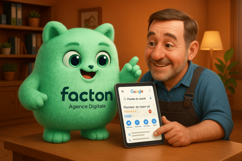 FACTY conseillant un artisan local pour améliorer son référencement Google à Saint-Vit
