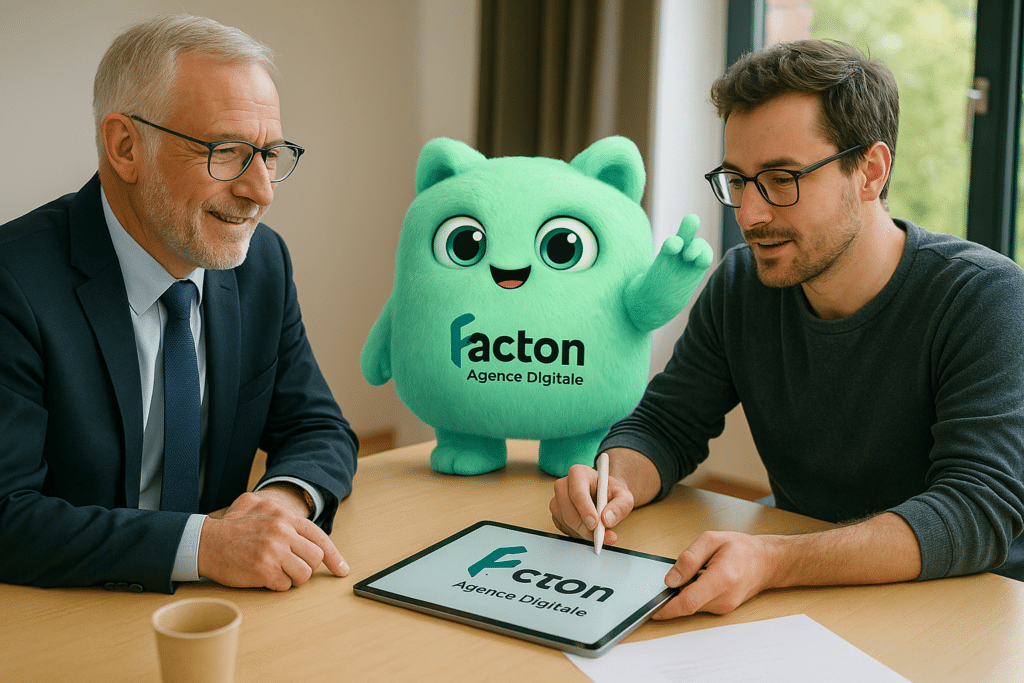 Réunion pour création de logo à Lons-le-Saunier avec l'expert FACTON