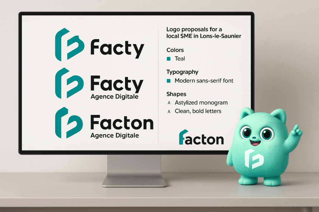 Propositions graphiques de logo pour une PME à Lons-le-Saunier avec FACTY de FACTON