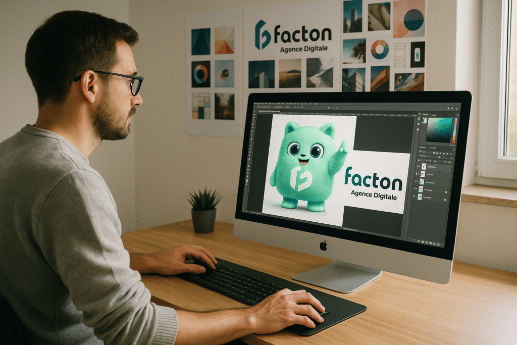 Graphiste en action à Saint-Vit travaillant sur une identité visuelle