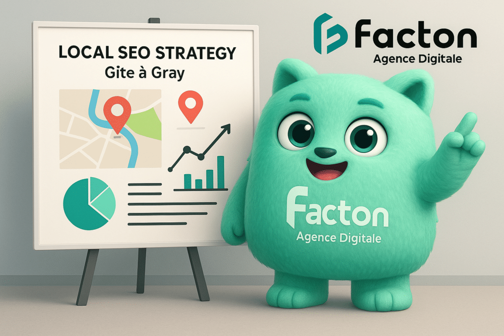 FACTY présentant une stratégie SEO locale pour un gîte à Gray