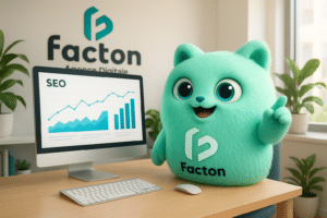FACTY analysant des graphiques SEO dans une agence web à Saint-Vit