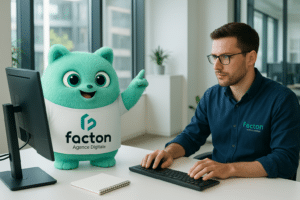 FACTY et un graphiste en pleine séance de création graphique en agence à Vesoul