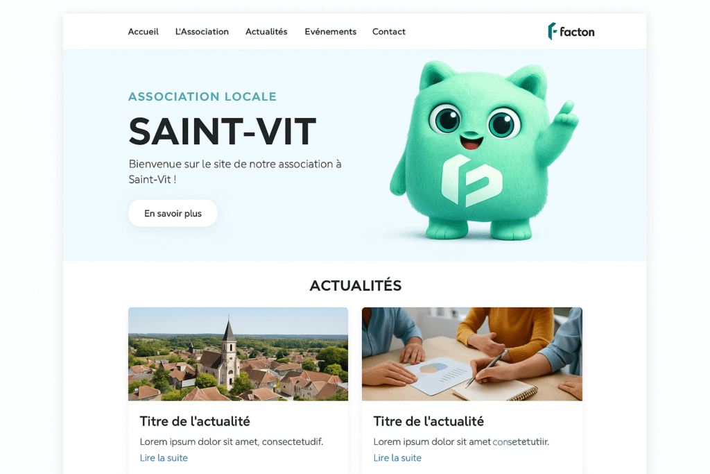 Exemple de site internet association clair et accessible