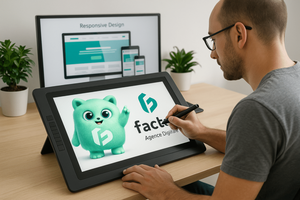 Graphiste FACTY crée une maquette de site internet à Gray