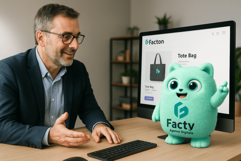 Expert digital FACTY accompagnant un dirigeant pour la création de son site e-commerce à Rioz